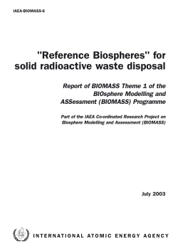 "Reference Biospheres" for Solid Radioactive