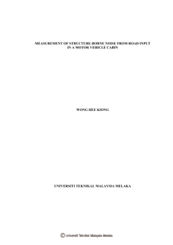 MEASUREMENT OF STRUCTURE-BORNE NOISE FROM ROAD