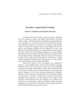 ORAL TRADITION 2.2-3 - The Judeo&mdash;Spanish Ballad Tradition