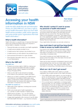 Accessing your health information in NSW