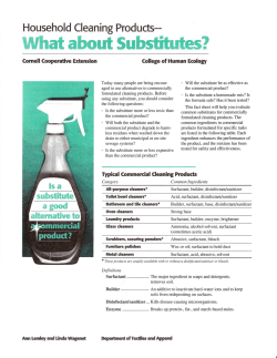 Household Cleaning Products - What About