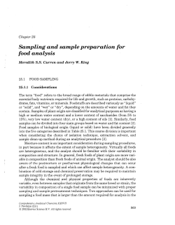 Sampling and sample preparation for food analysis