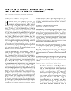 Principles of Physical Fitness Development