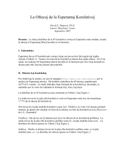 La Oftecoj de la Esperantaj Korelativoj