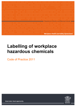 Labelling of Workplace Hazardous Chemicals Code