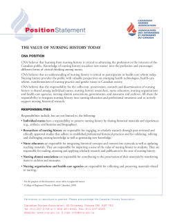 Position Statement - The Value Of Nursing History Today