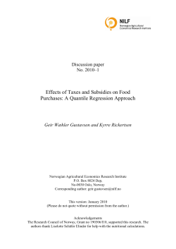 Effects of Taxes and Subsidies on Food Purchases: A Quantile