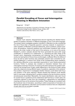 Parallel Encoding of Focus and Interrogative Meaning in Mandarin