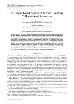 A Corpus-based Approach toward Teaching Collocation of Synonyms