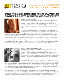 THE FOLKS BEHIND THE TAVERN - The Tavern at Croton Landing