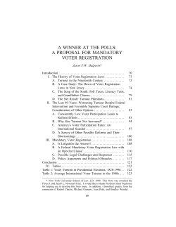 a winner at the polls: a proposal for mandatory voter registration