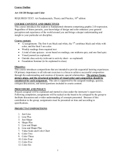 Course Outline Art 118 2D Design and Color REQUIRED TEXT: Art