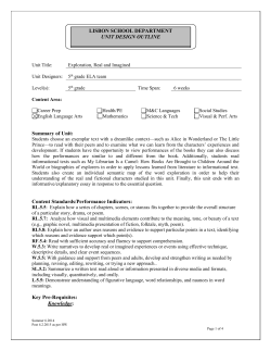 Summary of Unit - Lisbon School Department