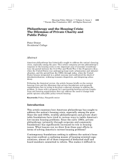 Philanthropy and the Housing Crisis
