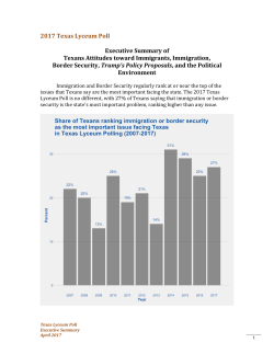 2017 Texas Lyceum Poll Executive Summary of Texans Attitudes