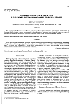 glossary of geological localities in the former austro