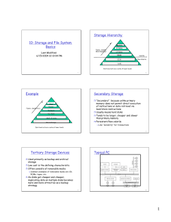 1 10: Storage and File System Basics Storage Hierarchy Example