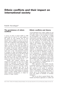 Ethnic conflicts and their impact on international society