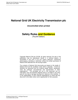 National Grid UK Electricity Transmission plc Safety Rules and