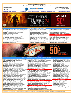 Entertainment Discounts for Employees!