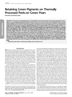 Retaining Green Pigments on Thermally Processed Peels