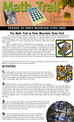 Math Trail brochure - Paris Mountain State Park Friends