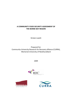 A COMMUNITY FOOD SECURITY ASSESSMENT OF THE