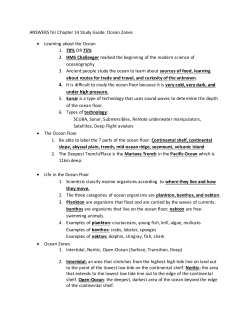 ANSWERS for Chapter 14 Study Guide: Ocean Zones &bull; Learning
