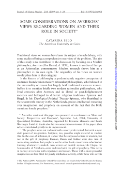 some considerations on averroes` views regarding women and their