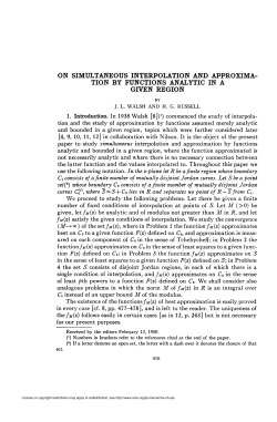ON SIMULTANEOUS INTERPOLATION AND APPROXIMA