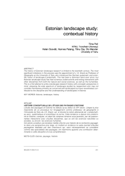 Estonian landscape study: contextual history