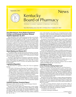 News Kentucky Board of Pharmacy