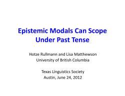Epistemic Modals Can Scope Under Past Tense