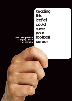 Anti-doping Players` leaflet - Sri Lanka Anti