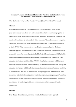 Consumers` Asymmetric Demand Patterns for Nutrition