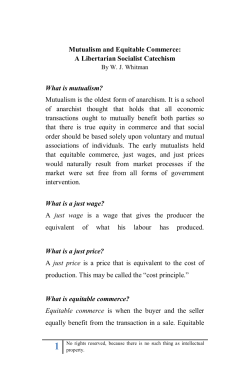 Mutualism and Equitable Commerce