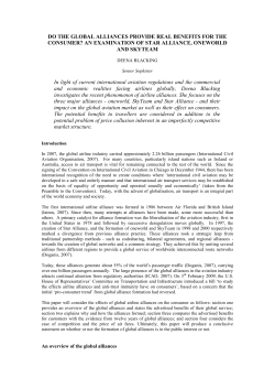 DO THE GLOBAL ALLIANCES PROVIDE REAL BENEFITS FOR