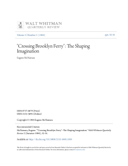 "Crossing Brooklyn Ferry": The Shaping Imagination