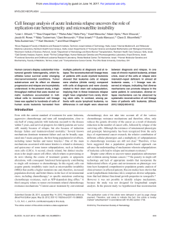 Cell lineage analysis of acute leukemia relapse