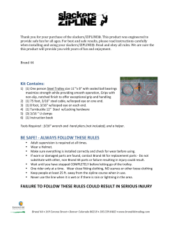 Kit Contains: BE SAFE! -‐ ALWAYS FOLLOW THESE RULES