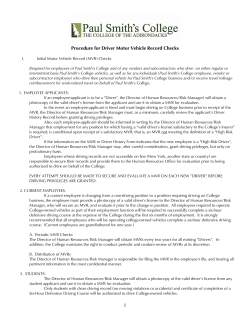 1 Procedure for Driver Motor Vehicle Record Checks