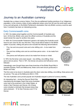 Journey to an Australian currency
