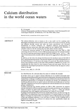 Calcium distribution in the world ocean waters