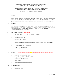 Appendix A - Technical Specifications 3 Ton Hydrant Truck