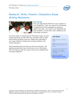 Expository Essay Writing Mechanics