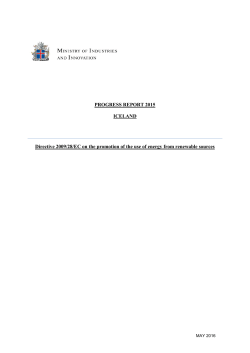 PROGRESS REPORT 2015 ICELAND Directive 2009/28/EC on the