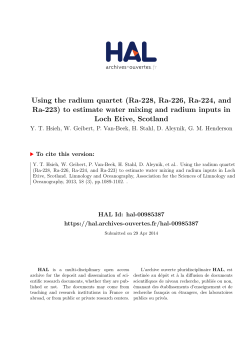 (Ra-228, Ra-226, Ra-224, and Ra-223) to estimate water