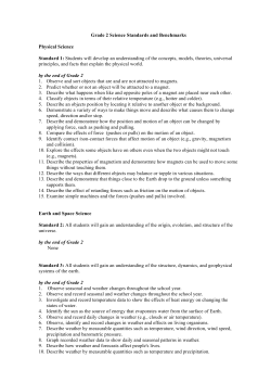 Grade 2 Science Standards and Benchmarks Physical Science