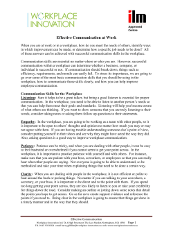 Effective Communication at Work