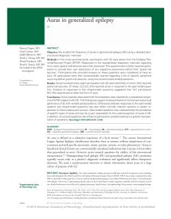 Auras in generalized epilepsy - The Epilepsy Phenome/Genome